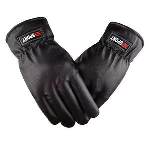 Gants de sport en cuir à doigts entiers, noirs, taille unique, pour cyclisme, compatibles écran tactile, unisexes, pour activités de plein air, en PU - Product Image 2