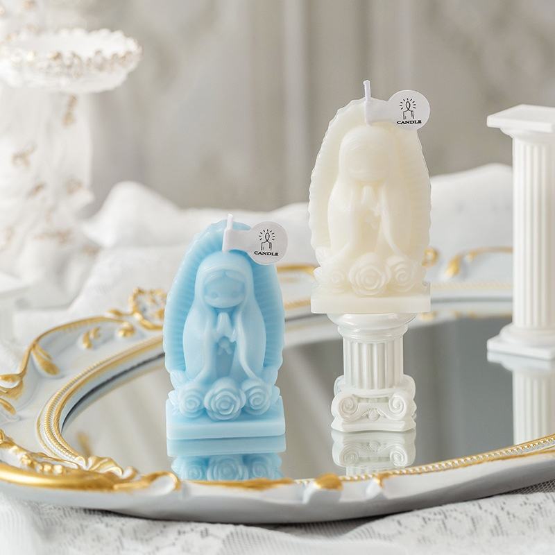 Virgin Mary Statue Scented Candle Cartoon Version Creative Photography ...