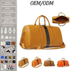 Factory Wholesale Custom logo Print Waterproof with Lined Weekend Carryon <strong>Travel</strong> Duffel <strong>Leather</strong> Luggage Gym <strong>Bag</strong> for Men &amp; Women - Product Image 1