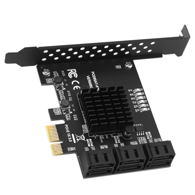 TISHRIC PCIe SATA 1X to 6 Port  SATA 3.0 PCI E Controller Pci Express Multiplier Expansion Card 6Gbps Add on Card Riser