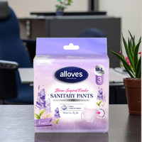 Alloves Culottes menstruelles jetables en coton respirantes et anti-fuites pour femmes - Culottes confortables pour la nuit, anti-fuites