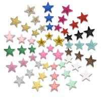 Lot en gros, emballage rapide, prix abordable, diverses tailles et couleurs, écussons thermocollants brodés à paillettes (étoiles, cœurs) pour loisirs créatifs