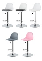 Chaises de bar modernes et pivotantes de luxe personnalisées en plastique Pu cuir Tabourets scandinaves pour comptoir de restaurant Tabourets de bar élévateur à gaz design