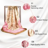 Écharpe en satin de soie numérique de luxe pour femme, motif carré imprimé, avec motif et logo personnalisables - Châle et bandana