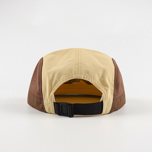 Matériel en nylon personnalisé brodé 4 lignes de couture 5 panneaux casquette à bord plat, casquette de course 5 panneaux casquette de camping Snapback chapeau de course - Product Image 5