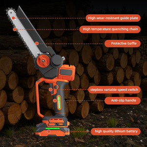 BOLIU Tronçonneuse sans fil à batterie au lithium 24V de 8 pouces, antidérapante, pour la coupe du bois, <span class=keywords><strong>mini</strong></span> outil de jardinage OEM DIY - Product Image 2