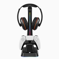 Support pour écouteurs de manette de jeu pour PS5/PS4/Xbox/Switch Pro Station de base de chargeur de manette à lumière colorée multi-faces