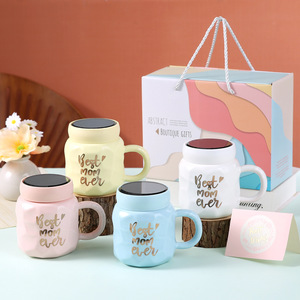 Gift for Mother's Day Coffee Mugs Ceramic Tea Cup Best Mom Ever Mug with Card and Towel - Product Image 2