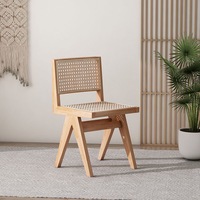 Chaise de salle à manger en bois massif de style japonais traditionnel avec dossier et accoudoirs décontractés, idéale pour restaurant Wabi-sabi