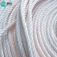 Cordage d'amarrage en nylon à 3 brins de 20 mm pour yacht, quai, blanc, noir, résistant, pour marina et bateau