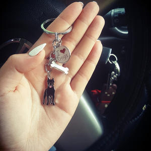 Llavero Metálico Transfronterizo con Colgante de Perro <span class=keywords><strong>Jack</strong></span> Shepherd, Hueso de Corazón, Cachorro - Product Image 3