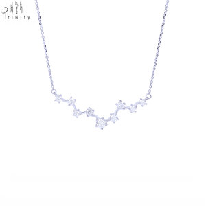Hong Kong Supplier Elegant Design 18K Solid White Gold Real Natural Diamond <b>Necklace</b> For Women Daily Wear Fine Jewelry Wholesale - Product Image 1