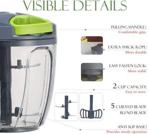 Amz Meilleur vendeur Cuisine Légumes Blender Ail Cutter Mini Manuel Alimentaire Viande Légumes Broyeur Ail Pull Hachoir - Product Image 6