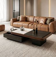 Table basse simple et durable pour salon, avec tiroirs, style moderne minimaliste, table centrale pour la maison