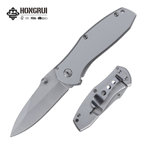 Couteau de survie pliant d'extérieur Hongrui 2026 en acier 3Cr13, personnalisable en gros, couteau de poche pour camping et chasse avec manche en acier