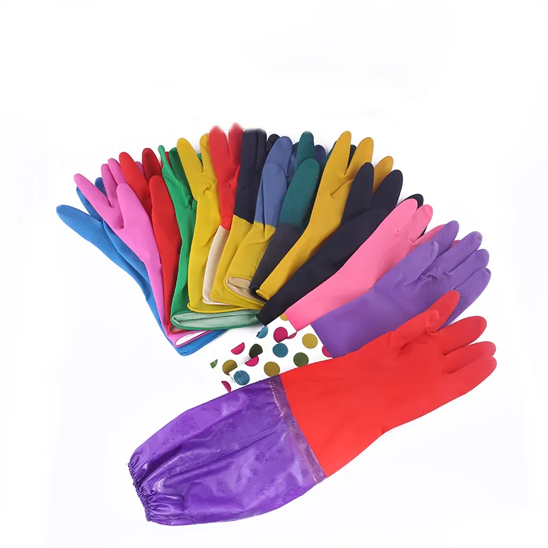 Sexy Zwarte Latex Handschoen Zware Winter Werk Rubber Handschoenen Voor Keuken Schoonmaken Waterdichte Plastic Regen Overschoenen