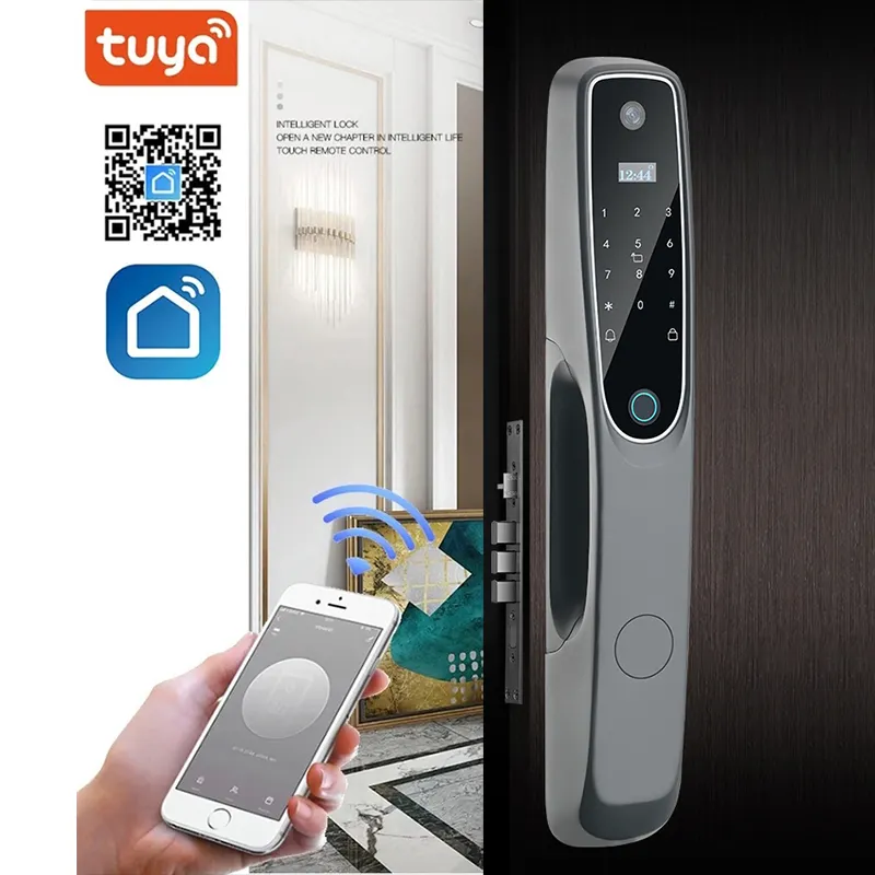 S907MAX Super September Security Door Tuya WiFi Locks With Finger Print Passcode Rfid Card Key Intelligent Smart Lock
