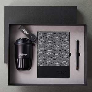 Corporate Promotional A5 <b>Notebook</b> Planner Loose-leaf PU Leather Business Stationery with Pen Bottle Gift Box <b>Set</b> - Product Image 1