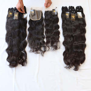 Extensiones de cabello humano peruano con encaje Frontal, mechones de pelo Natural negro sin procesar, cabello virgen peruano - Product Image 2