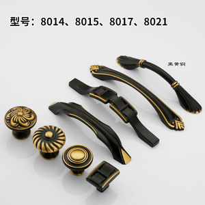 Lcedis Classic Chinese Style Cabinet Handles Brass Drawer Door Hardware Antique Furniture <b>Knobs</b> <b>Black</b> Gold Finish - Product Image 2