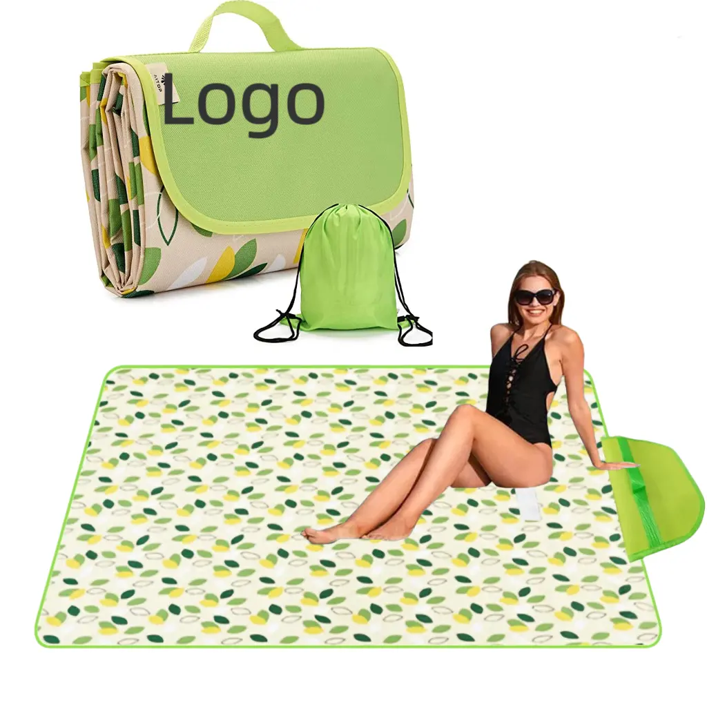 Outdoor Portable Sand-proof Waterproof Camping Beach Blanket Accessories Foldable Printed Picnic Mat