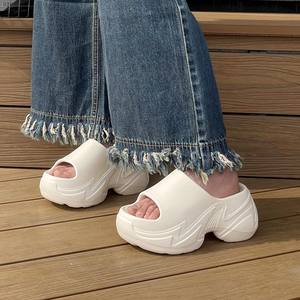 Sandales à plateforme à bout ouvert tendance pour femmes, en EVA, à semelle super épaisse, respirantes, augmentant la taille, antidérapantes, tongs d'été - Product Image 5