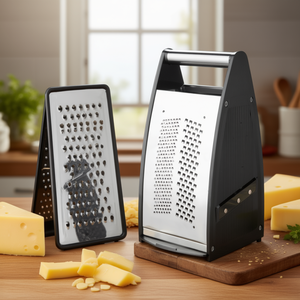 Grattugia a 4 Lati in Acciaio Inox, Utensile da Cucina Multiuso con Superficie di Grattugio Multifunzione - Product Image 3