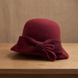 Chapeaux cloche élégants en peluche polyester/coton pour femmes, avec nœud, pour fêtes et usage quotidien - Product Image 3