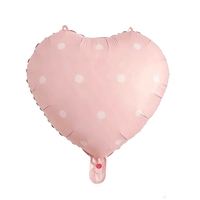 Ballon en aluminium à hélium en forme de cœur à pois de 18 pouces pour mariage, fête, anniversaire, Saint-Valentin, anniversaire de mariage
