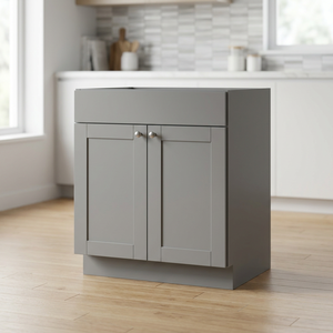 Mobile Base Cucina Personalizzato Grigio 2 Ante <span class=keywords><strong>1</strong></span> Cassetto RTA in Legno per Stoccaggio, Ingrosso, Produttore OEM ODM - Product Image 5