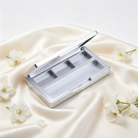Palette de maquillage vide à 10 grilles avec couvercle transparent et base rose pour fard à paupières personnalisé et cosmétique