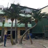 Vente en gros Grands cocotiers d'intérieur artificiels géants en plastique Bonsaï Palmiers d'intérieur naturels Feuille de faux bois certifiée UV