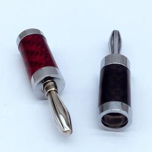 Audiophile Banana Plug 8,0mm chapado en rodio fibra de carbono altavoz <span class=keywords><strong>Terminal</strong></span> conector Audio amplificador placa macho Banana adaptadores - Product Image 3