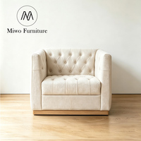 Fauteuil contemporain en cuir véritable, chaise d'appoint confortable, chaise de lecture, chaise de salon, chaise Chesterfield