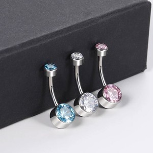 G23 titane dent intérieure double zircon <span class=keywords><strong>nombril</strong></span> clou été mode pour hommes et femmes anti-allergie <span class=keywords><strong>piercing</strong></span> <span class=keywords><strong>nombril</strong></span> anneau - Product Image 5