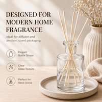 Flacon de parfum vide en verre transparent de 200 ml avec surface givrée, impression sérigraphique, étiquette personnalisable pour l'emballage de désodorisants