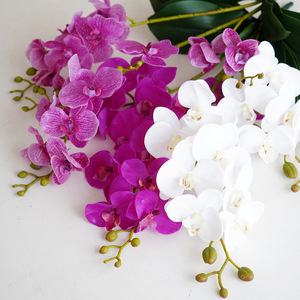 Orchidées Phalaenopsis Artificielles en Soie, Fleurs Artificielles pour Mariage et Décoration Intérieure, Fabrication Artisanale Moderne, Vente en Gros Transfrontalière - Product Image 1