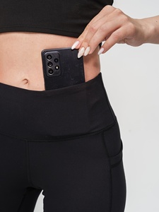 Jeggings de sport pour femmes 2025, personnalisés, <span class=keywords><strong>haute</strong></span> élasticité, couleur unie, sans ceinture, avec poches, pantalon de compression pour la course à pied et le yoga pour adultes - Product Image 4