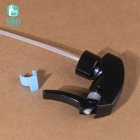 Bouteille pulvérisateur à gâchette en plastique PET YAN Packaging, 400 ml, grande, à épaule plate, vide, ronde, ambre/noir/blanc, rechargeable, pour nettoyage domestique