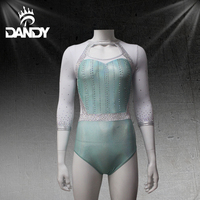 Justaucorps de compétition rythmique pour enfants de haute qualité collants de gymnastique en strass personnalisés avec votre propre logo de conception