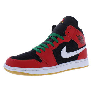 Zapatillas Nike Jordan 1 Mid Se Christmas para Hombre, Talla 13, Color: Negro Navidad/Rojo Fuego/Blanco/Malaquita - Product Image 1