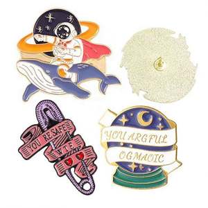 Badges et épingles personnalisés en métal, lettres de dessin animé mignonnes, logo, émail souple ou dur, pour casquettes, chapeaux, cols et revers de vêtements - Product Image 3