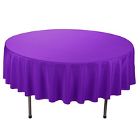 Nappe de table ronde en polyester blanc, noir, personnalisé, pour banquet et mariage, fabricant, 120 pièces
