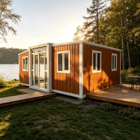 NeoFabHome Maison conteneur extensible de 20 pieds, maison préfabriquée portable, mini-maison modulaire avec chambre, cuisine et salle de bain à vendre