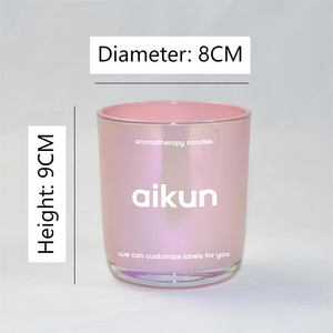 เทียนหอมถั่วเหลือง AIKUN ขายส่ง กลิ่นหอมตามสั่ง แบรนด์ส่วนตัว บรรจุในขวดแก้วสีชมพู ฝาไม้ สำหรับชุดของขวัญ - Product Image 4
