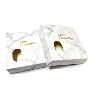 Petite boîte de stratification mate de feuille d'or pour l'emballage de <span class=keywords><strong>lentille</strong></span> de <span class=keywords><strong>produit</strong></span> cosmétique Offre Spéciale les boîtes de haute qualité coupent la fenêtre - Product Image 1