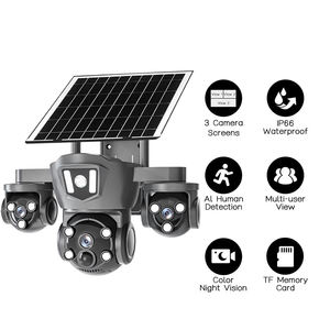 V380pro telecamera solare Wifi CCTV PTZ sicurezza 3 lenti 12MP 4G GSM telecamera impermeabile con pannello solare 8W batteria 8000mAh - Product Image 2