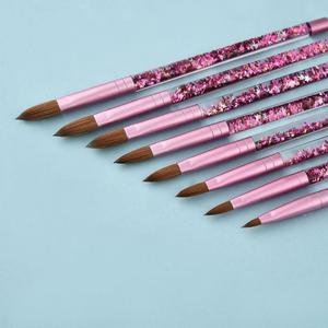 Faria 3D cepillo de uñas Kolinsky Purpurina líquida púrpura Mano acrílico cepillo de uñas 100 Kolinsky tamaño 16 Cepillos de uñas - Product Image 1