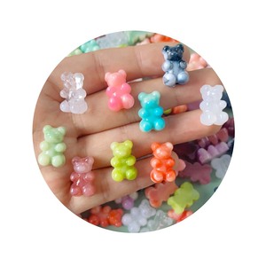 Nuevas Cuentas de Ositos de Goma Coloridas Surtidas de 12*19MM, 100 Piezas/Lote, con Orificio Perforado de Arriba a Abajo <span class=keywords><strong>para</strong></span> Hacer <span class=keywords><strong>Pulseras</strong></span> y Joyería - Product Image 4