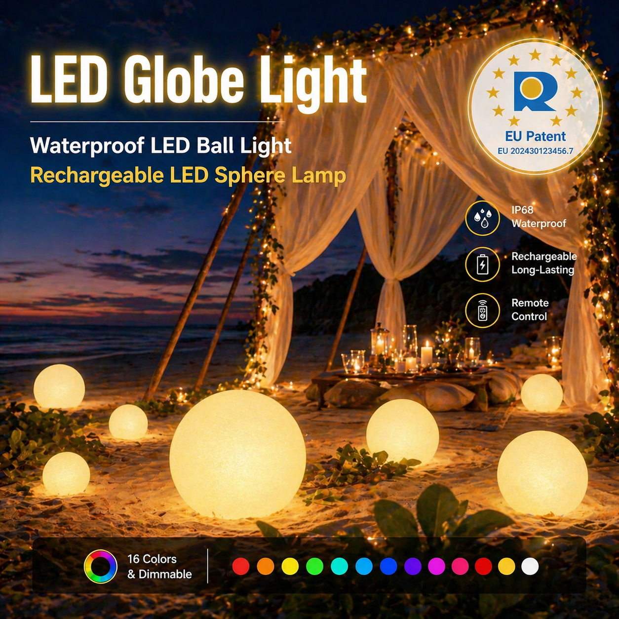 20cm Garden Hotel Road Lighting LED Ball Light Floating Solar/Electric/AC Powered Pool Light IP65